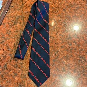 Vintage Cappuccino Be Mine Valentines Day Tie Blue and Red